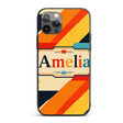 Abstract Geometric Diagonal Color Blocks Modern Custom Name Protective Phone Case Mobile Cover Durable Everyday Smartphone Shock Resistant