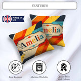 Custom Name Abstract Geometric Diagonal Color Blocks Modern Art Square Filled Cushion Throw Pillow Sofa Bed Home Decor Zip Washable UK Made