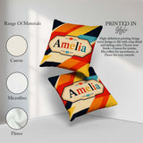 Custom Name Abstract Geometric Diagonal Color Blocks Modern Art Square Filled Cushion Throw Pillow Sofa Bed Home Decor Zip Washable UK Made