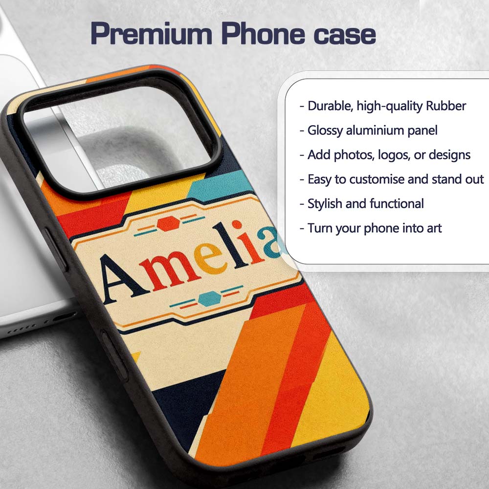Abstract Geometric Diagonal Color Blocks Modern Custom Name Protective Phone Case Mobile Cover Durable Everyday Smartphone Shock Resistant