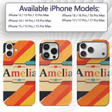 Abstract Geometric Diagonal Color Blocks Modern Custom Name Protective Phone Case Mobile Cover Durable Everyday Smartphone Shock Resistant