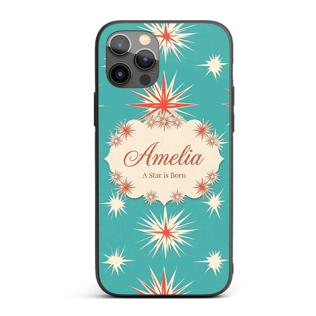 Abstract Large Starburst Shapes Minimal Seamless Custom Name Protective Phone Case Mobile Cover Durable Everyday Smartphone Shock Resistant