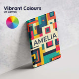 Personalised Name Abstract Colorful Geometric Custom Unique Gift Idea Modern Room Accent Canvas Wall Art Print Decor Picture Ready to Hang