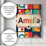Personalised Name Abstract Circular Geometric Custom Unique Gift Idea Modern Room Accent Canvas Wall Art Print Decor Picture Ready to Hang