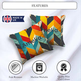 Custom Name Abstract Feather Chevron Colorful Seamless Name Cute Square Filled Cushion Throw Pillow Sofa Bed Home Decor Zip Washable UK Made