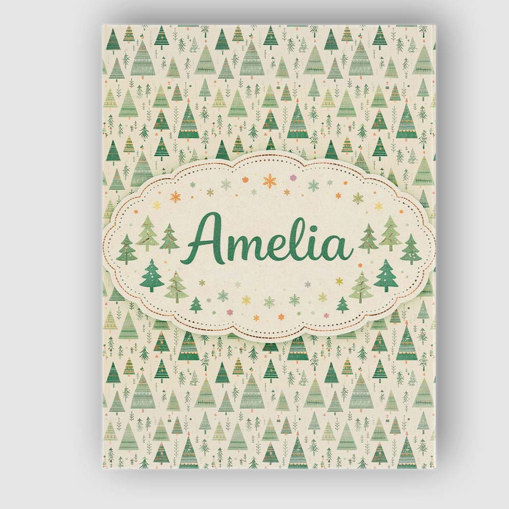 Personalised Name Textured Forest Pine Trees Painterly Seamless Custom  Statement Canvas Wall Art Print Decor Picture Ready to Hang