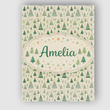Personalised Name Textured Forest Pine Trees Painterly Seamless Custom  Statement Canvas Wall Art Print Decor Picture Ready to Hang