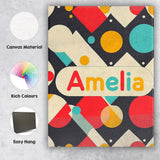 Personalised Name Abstract Geometric Shapes Custom  Bespoke Interior Contemporary Canvas Wall Art Print Decor Picture Ready to Hang
