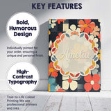 Personalised Name Abstract Floral Daisy Custom  Modern Room Accent Elegant Feature Canvas Wall Art Print Decor Picture Ready to Hang
