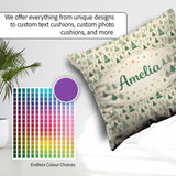 Custom Name Textured Forest Pine Trees Painterly Seamless Lovely Square Filled Cushion Throw Pillow Sofa Bed Home Decor Zip Washable UK Made