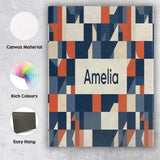 Personalised Name Abstract Geometric Curved Custom  Bespoke Interior Contemporary Canvas Wall Art Print Decor Picture Ready to Hang