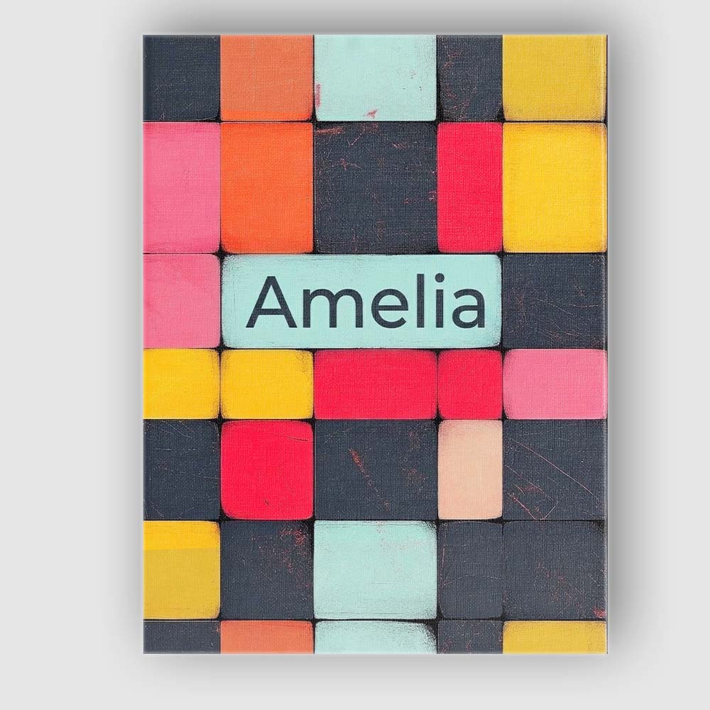 Personalised Name Abstract Textured Square Custom  Unique Gift Idea Elegant Feature Canvas Wall Art Print Decor Picture Ready to Hang