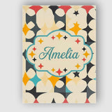 Personalised Name Abstract Floral Star Custom  Modern Room Accent Elegant Feature Canvas Wall Art Print Decor Picture Ready to Hang