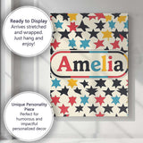 Personalised Name Abstract Scattered Star Custom  Unique Gift Idea Elegant Feature Canvas Wall Art Print Decor Picture Ready to Hang