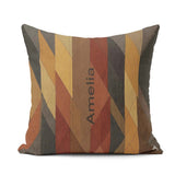 Custom Name Abstract Warm Tone Geometric Faceted Shapes Seamless Square Filled Cushion Throw Pillow Sofa Bed Home Decor Zip Washable UK Made