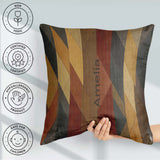 Custom Name Abstract Warm Tone Geometric Faceted Shapes Seamless Square Filled Cushion Throw Pillow Sofa Bed Home Decor Zip Washable UK Made