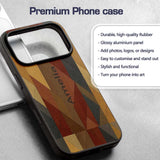 Abstract Warm Tone Geometric Decorative Design Custom Name Protective Phone Case Mobile Cover Durable Everyday Smartphone Shock Resistant