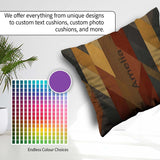 Custom Name Abstract Warm Tone Geometric Faceted Shapes Seamless Square Filled Cushion Throw Pillow Sofa Bed Home Decor Zip Washable UK Made