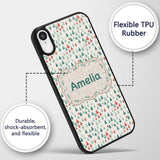 Small Repeating Christmas Trees Printed Design Custom Name Protective Phone Case Mobile Cover Durable Everyday Smartphone Shock Resistant