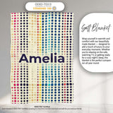 Abstract Colorful Polka Dot Gradient Stripes Seamless Pattern Name  Personalised Custom Name Super Soft Fleece Blanket Bed Sofa Throw