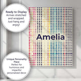 Personalised Name Abstract Colorful Polka Custom  Unique Gift Idea Elegant Feature Canvas Wall Art Print Decor Picture Ready to Hang