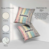Custom Name Abstract Colorful Polka Dot Gradient Stripes Pattern Square Filled Cushion Throw Pillow Sofa Bed Home Decor Zip Washable UK Made