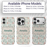 Small Repeating Christmas Trees Printed Design Custom Name Protective Phone Case Mobile Cover Durable Everyday Smartphone Shock Resistant