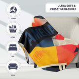 Abstract Halftone Geometric Shapes Colorful Seamless Pattern Name  Personalised Custom Name Super Soft Fleece Blanket Bed Sofa Throw