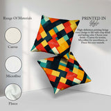 Custom Name Abstract Layered Geometric Squares Bold Pattern Name Square Filled Cushion Throw Pillow Sofa Bed Home Decor Zip Washable UK Made