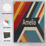 Personalised Name Abstract Layered Geometric Custom Bespoke  Contemporary Display Canvas Wall Art Print Decor Picture Ready to Hang