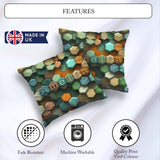 Custom Name Abstract 3D Hexagon Mosaic Modern Geometric Seamless Square Filled Cushion Throw Pillow Sofa Bed Home Decor Zip Washable UK Made