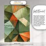 Abstract Faceted Polygon Earth Tone Seamless Pattern Name Cute  Personalised Custom Name Super Soft Fleece Blanket Bed Sofa Throw
