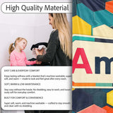 Abstract Multicolor Hexagon Honeycomb Seamless Pattern Name Cute  Personalised Custom Name Super Soft Fleece Blanket Bed Sofa Throw