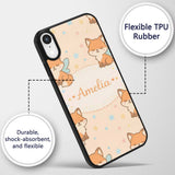 Cute Fairy Fox Cartoon Animal Printed Design Custom Name Protective Phone Case Mobile Cover Durable Everyday Smartphone Shock Resistant