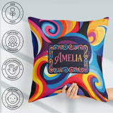 Custom Name Abstract Spiral Swirl Psychedelic Seamless Name Cute Square Filled Cushion Throw Pillow Sofa Bed Home Decor Zip Washable UK Made