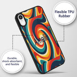 Abstract Spiral Wave Swirl Colorful Seamless Custom Name Protective Phone Case Mobile Cover Durable Everyday Smartphone Shock Resistant