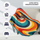 Abstract Spiral Wave Swirl Colorful Seamless Pattern Name Cute  Personalised Custom Name Super Soft Fleece Blanket Bed Sofa Throw