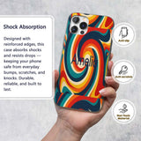 Abstract Spiral Wave Swirl Colorful Seamless Custom Name Protective Phone Case Mobile Cover Durable Everyday Smartphone Shock Resistant