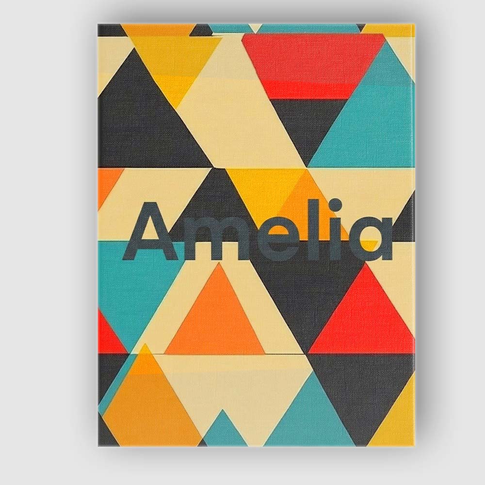 Personalised Name Abstract Geometric Custom Premium Decorative Design Modern Room Accent Canvas Wall Art Print Decor Picture Ready to Hang