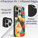 Abstract Geometric Triangle Patchwork Seamless Custom Name Protective Phone Case Mobile Cover Durable Everyday Smartphone Shock Resistant
