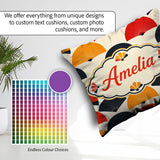 Custom Name Abstract Japanese Folding Fan Minimal Seamless Name Square Filled Cushion Throw Pillow Sofa Bed Home Decor Zip Washable UK Made
