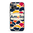 Abstract Geometric Fan Shapes Overlap Seamless Custom Name Protective Phone Case Mobile Cover Durable Everyday Smartphone Shock Resistant