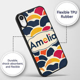 Abstract Geometric Fan Shapes Overlap Seamless Custom Name Protective Phone Case Mobile Cover Durable Everyday Smartphone Shock Resistant