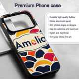 Abstract Geometric Fan Shapes Overlap Seamless Custom Name Protective Phone Case Mobile Cover Durable Everyday Smartphone Shock Resistant