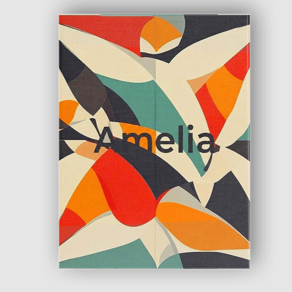 Personalised Name Abstract Modern Cut Paper Custom  Bespoke Interior Contemporary Canvas Wall Art Print Decor Picture Ready to Hang