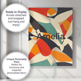 Personalised Name Abstract Modern Cut Paper Custom  Bespoke Interior Contemporary Canvas Wall Art Print Decor Picture Ready to Hang