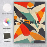 Personalised Name Abstract Modern Cut Paper Custom  Bespoke Interior Contemporary Canvas Wall Art Print Decor Picture Ready to Hang