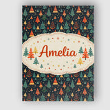 Personalised Name Christmas Tree Scandinavian Dark Background Custom Contemporary Display Canvas Wall Art Print Decor Picture Ready to Hang