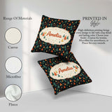 Custom Name Christmas Tree Scandinavian Dark Background Seamless Square Filled Cushion Throw Pillow Sofa Bed Home Decor Zip Washable UK Made