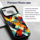 Abstract Bold Geometric Blocks Layered Seamless Custom Name Protective Phone Case Mobile Cover Durable Everyday Smartphone Shock Resistant